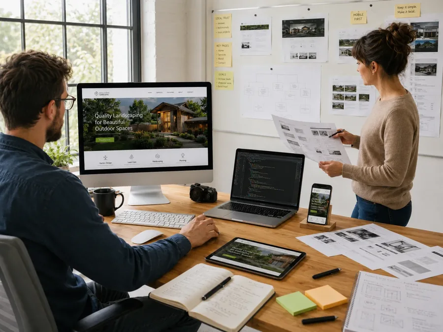 Web designers building a small business website in Southeast Alabama